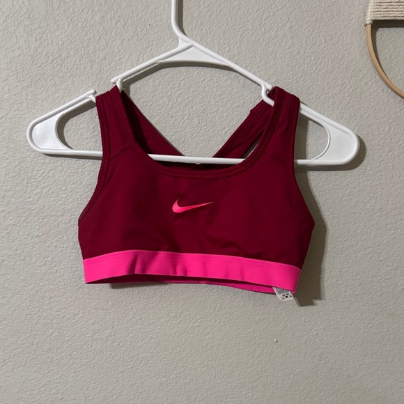 Nike Maroon and Pink Sports Bra - Picture 1 of 1
